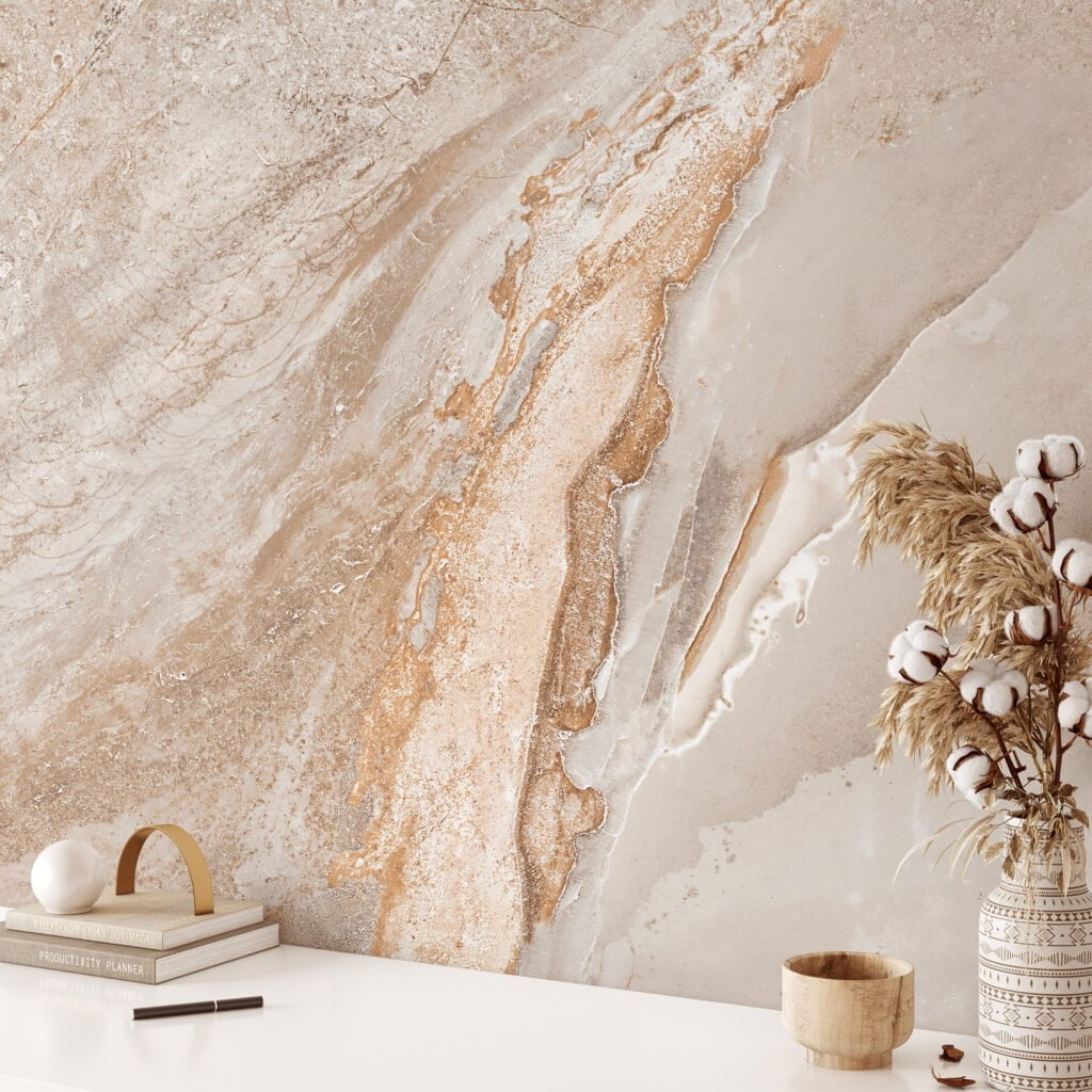 Nude Marble Stone Wall Mural - Self-Adhesive Peel & Stick Wallpaper for Natural Home Decor