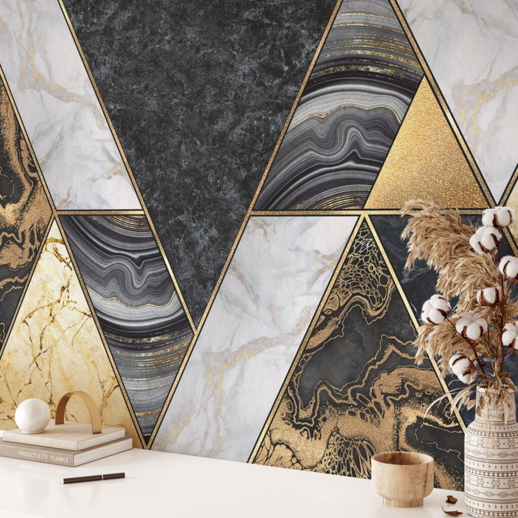 Modern Peel & Stick Black Gold Marble Pattern Wallpaper for a Chic and Stylish Home and Office Decor
