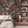 Large Floral Illustration in Traditional Style Wallpaper - Removable and Easy to Install with No Mess or Fuss