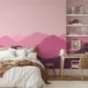 Minimalistic Abstract Mountains Wallpaper with Pink and Purple Hues for a Contemporary and Chic Home Decor