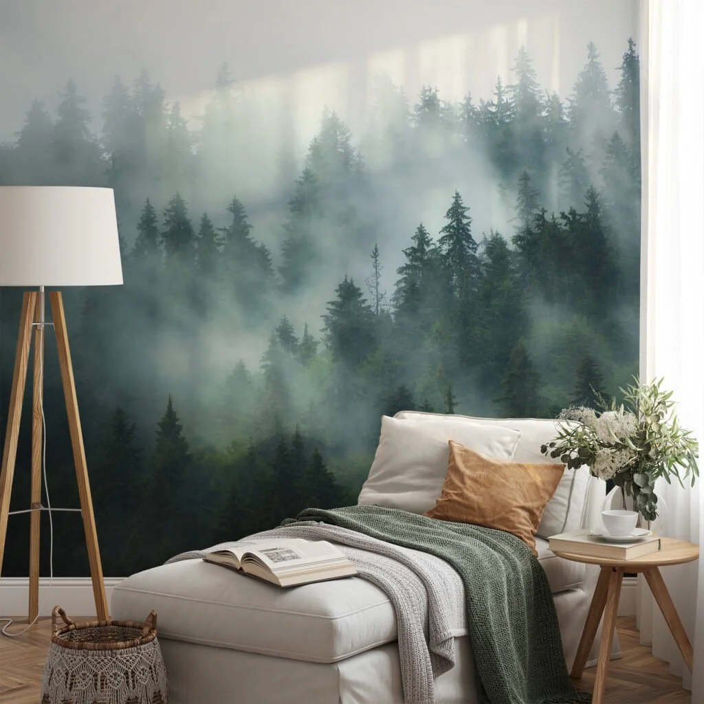 Stunning Foggy Dark Green Forest Wallpaper for a Mystical Nature ...