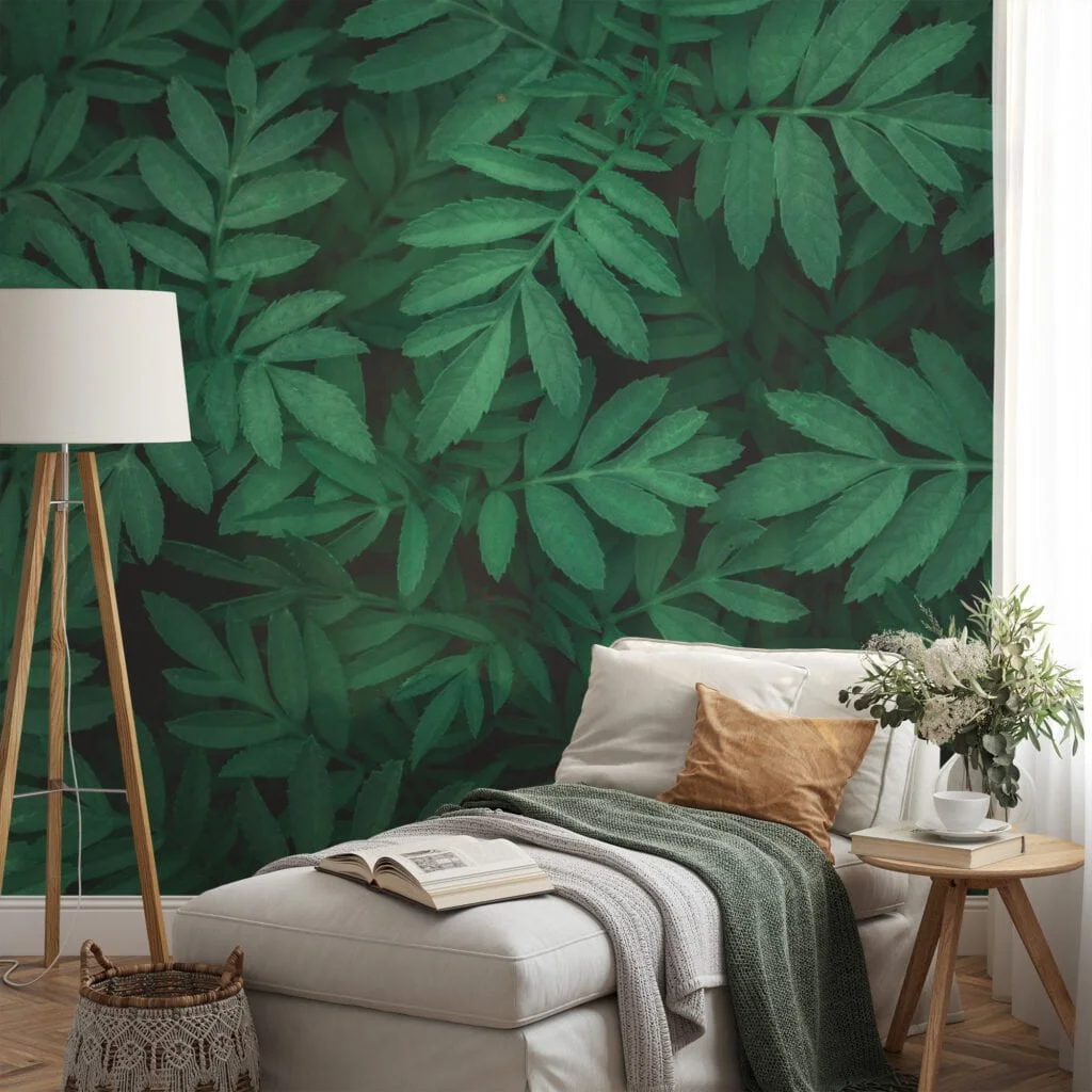 Nature-Inspired Green Leaves Pattern - Self-Adhesive Peel and Stick Botanical Wallpaper to Bring the Outdoors Inside, Removable for Easy Updating