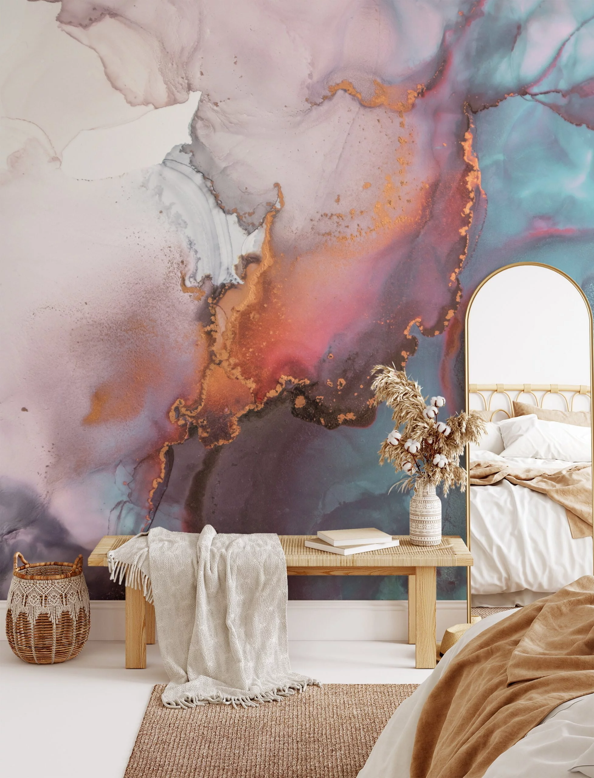 Add a Pop of Color with Colorful Ink Splashes Wall Mural, perfect for Offices, Bedrooms and Living Rooms