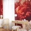 Crimson Ink in Water Wallpaper - Abstract Red Liquid Design for Bold Wall Decor