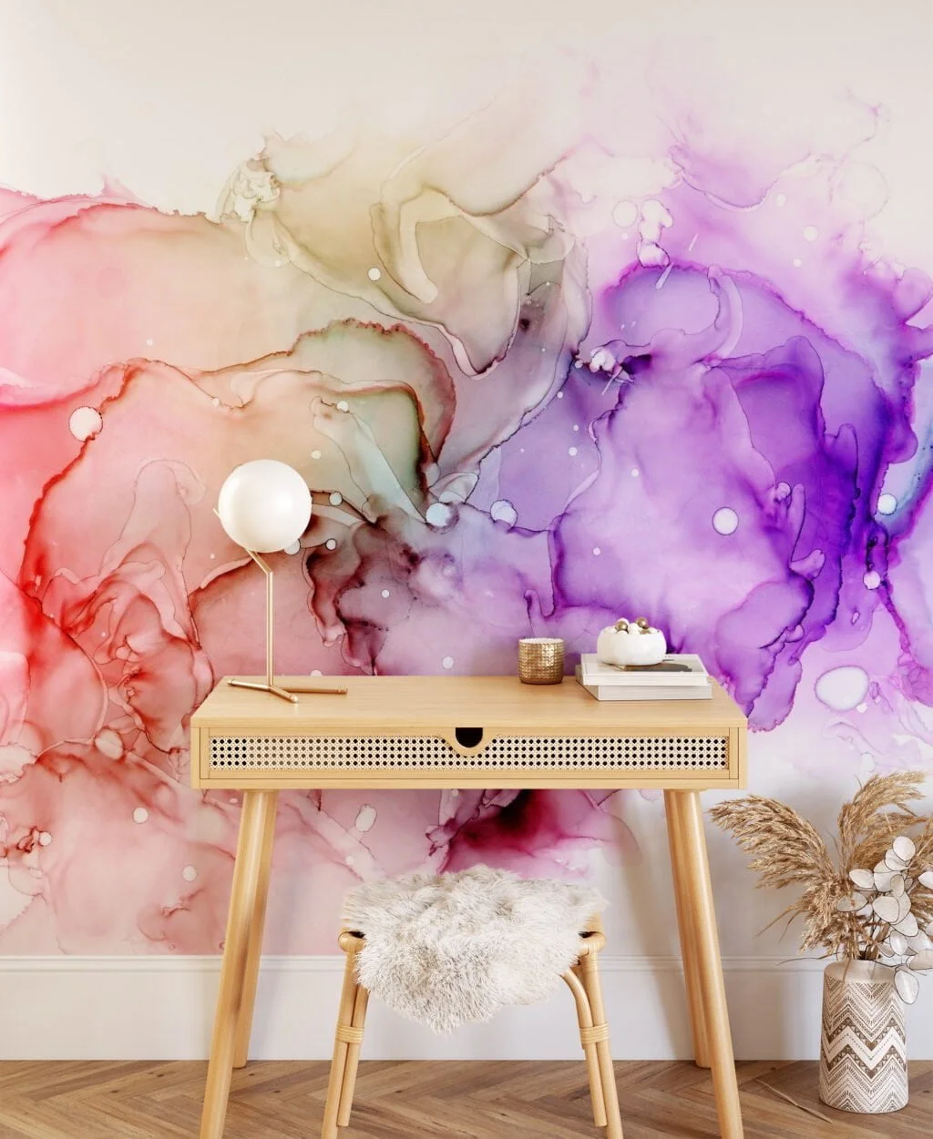 Abstract Multicolored Ink Splash Wallpaper - High-Quality Peel & Stick Self-Adhesive Mural