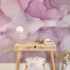 Marble Texture Wallpaper with Pink, Purple and Gold Veins - Self-Adhesive Peel & Stick Removable Wallpaper for Luxe Interiors