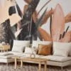 Soft Peach Flower Wallpaper, Peel and Stick Self Adhesive Removable Wall Mural, A Beautiful Addition to Your Living Room