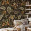 Removable and Durable Vintage Floral Wallpaper with Leaves for a Classic Look in Any Room
