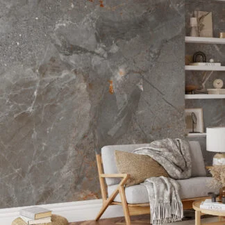 Create an Artistic Focal Point with Stone Marble Texture with Orange Cracks Wallpaper, a Peel & Stick Self Adhesive Wall Mural that Adds Vibrancy to Your Space