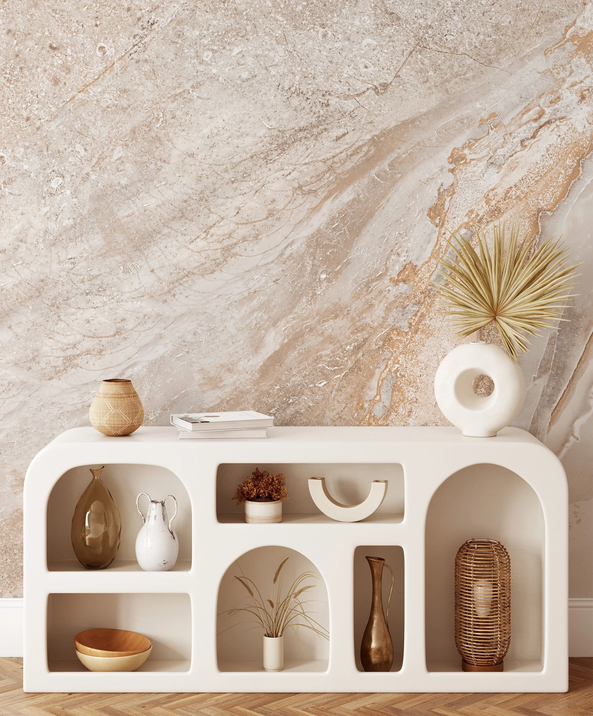 Nude Marble Stone Wall Mural - Self-Adhesive Peel & Stick Wallpaper for Natural Home Decor