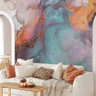 Add a Pop of Color with Colorful Ink Splashes Wall Mural, perfect for Offices, Bedrooms and Living Rooms