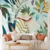 Large Tropical Floral Wallpaper, Exotic and Lush Peel and Stick Removable Wall Mural, Self Adhesive Wallpaper for a Relaxing Oasis