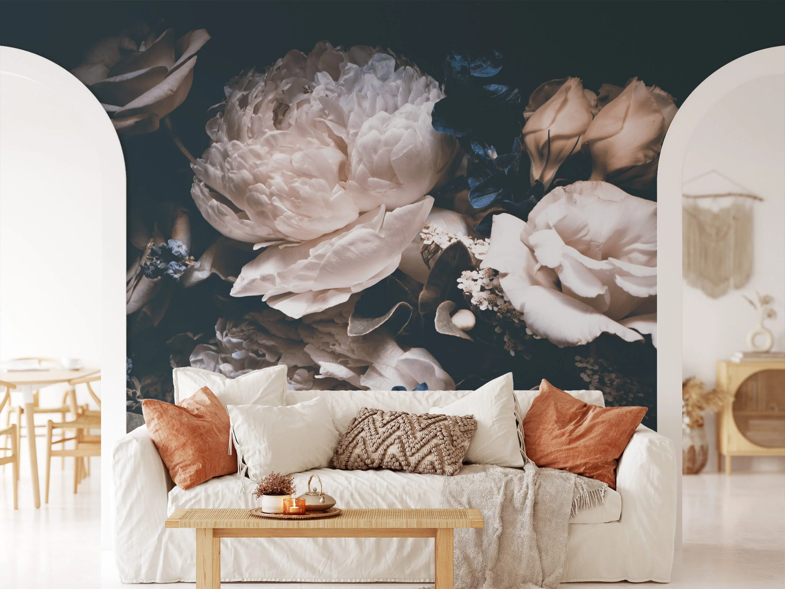 Vintage Flower Bouquet Wallpaper, Charming and Nostalgic Peel and Stick Wall Mural, Self Adhesive Removable Wallpaper for a Cozy Cottage Look