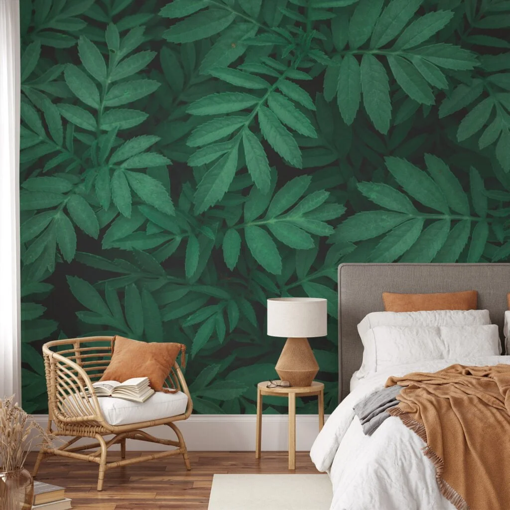 Nature-Inspired Green Leaves Pattern - Self-Adhesive Peel and Stick Botanical Wallpaper to Bring the Outdoors Inside, Removable for Easy Updating