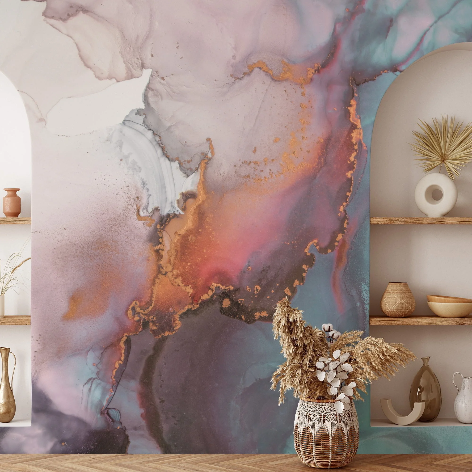 Add a Pop of Color with Colorful Ink Splashes Wall Mural, perfect for Offices, Bedrooms and Living Rooms