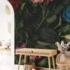 Classic Botanical Illustration Wallpaper with Vintage Flowers and Leaves