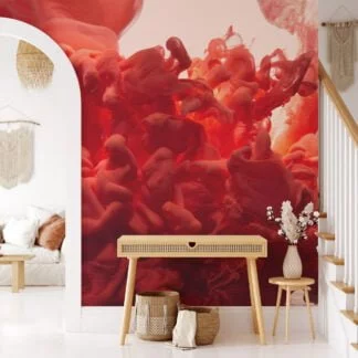 Crimson Ink in Water Wallpaper - Abstract Red Liquid Design for Bold Wall Decor