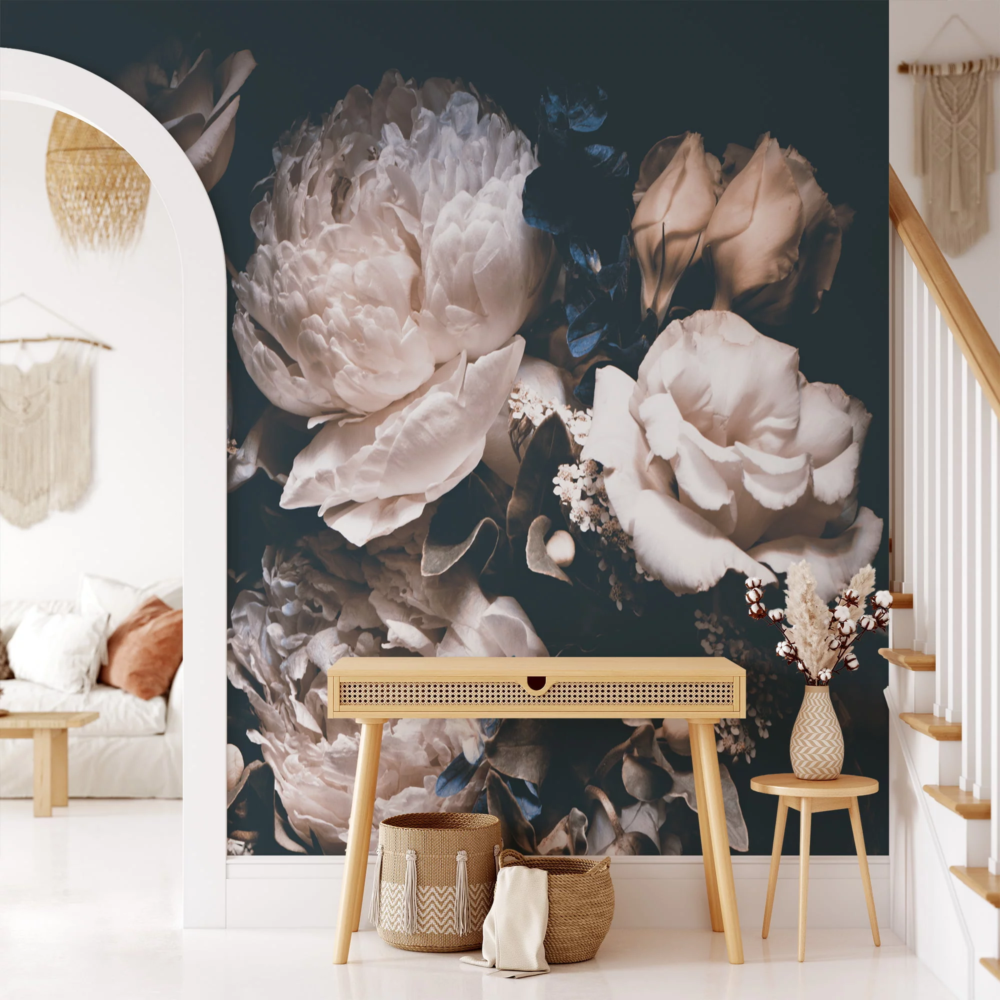 Vintage Flower Bouquet Wallpaper, Charming and Nostalgic Peel and Stick Wall Mural, Self Adhesive Removable Wallpaper for a Cozy Cottage Look