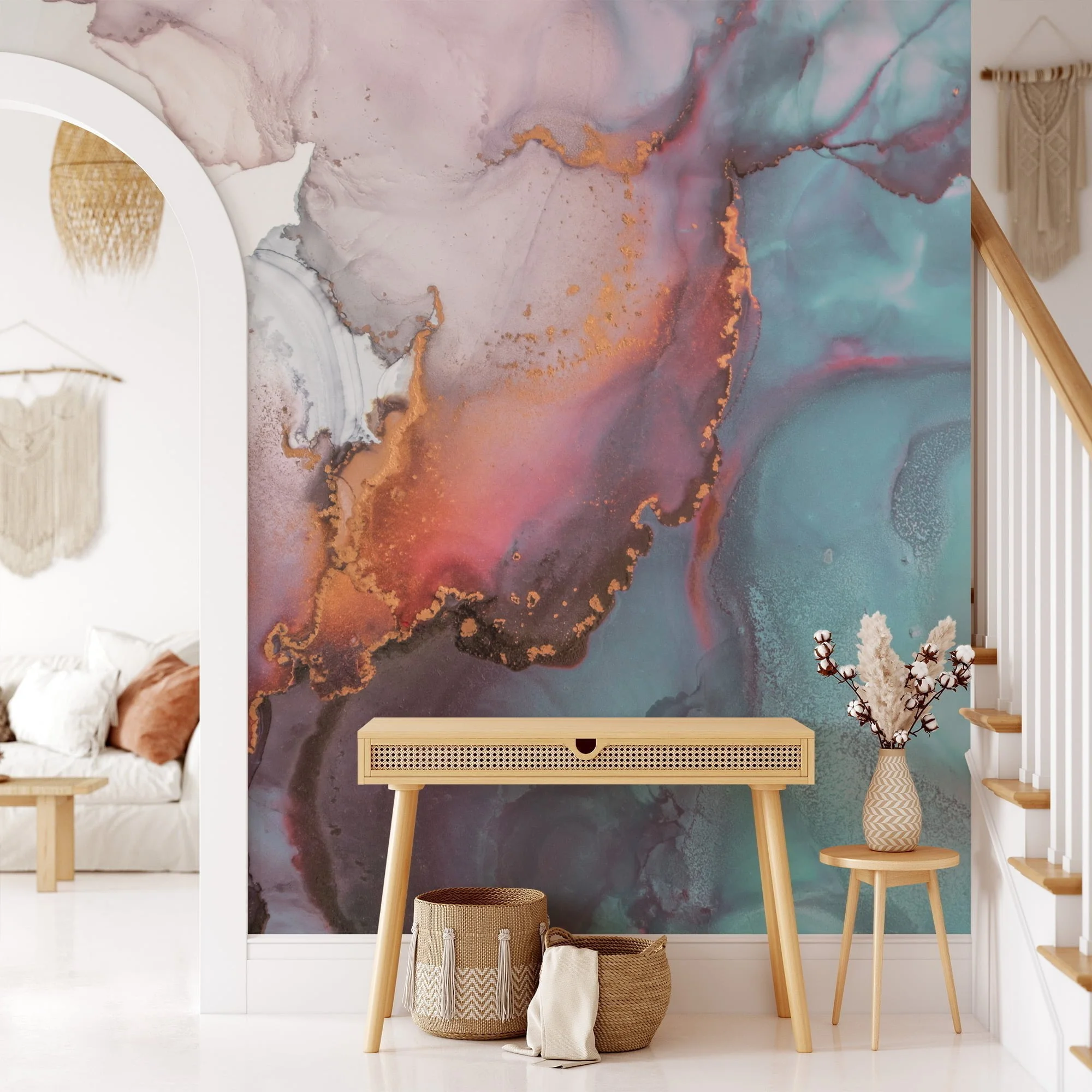 Add a Pop of Color with Colorful Ink Splashes Wall Mural, perfect for Offices, Bedrooms and Living Rooms