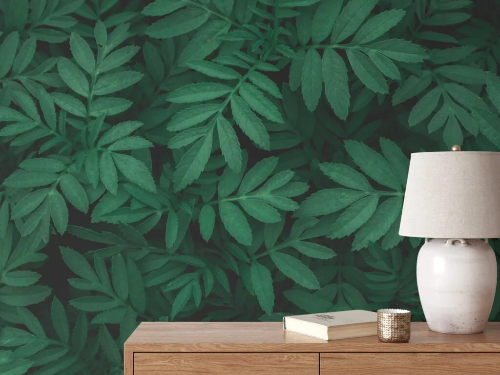 Nature-Inspired Green Leaves Pattern - Self-Adhesive Peel and Stick Botanical Wallpaper to Bring the Outdoors Inside, Removable for Easy Updating