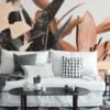 Soft Peach Flower Wallpaper, Peel and Stick Self Adhesive Removable Wall Mural, A Beautiful Addition to Your Living Room