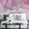 Marble Texture Wallpaper with Pink, Purple and Gold Veins - Self-Adhesive Peel & Stick Removable Wallpaper for Luxe Interiors