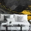 Black and Gold Marble Patterned Wallpaper - Removable Self-Adhesive Peel & Stick Wall Mural for Luxurious Home Decor