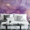 Pink and Purple Shades Marble Patterned Wallpaper - Removable Self-Adhesive Peel & Stick Wall Mural for Whimsical Home Decor