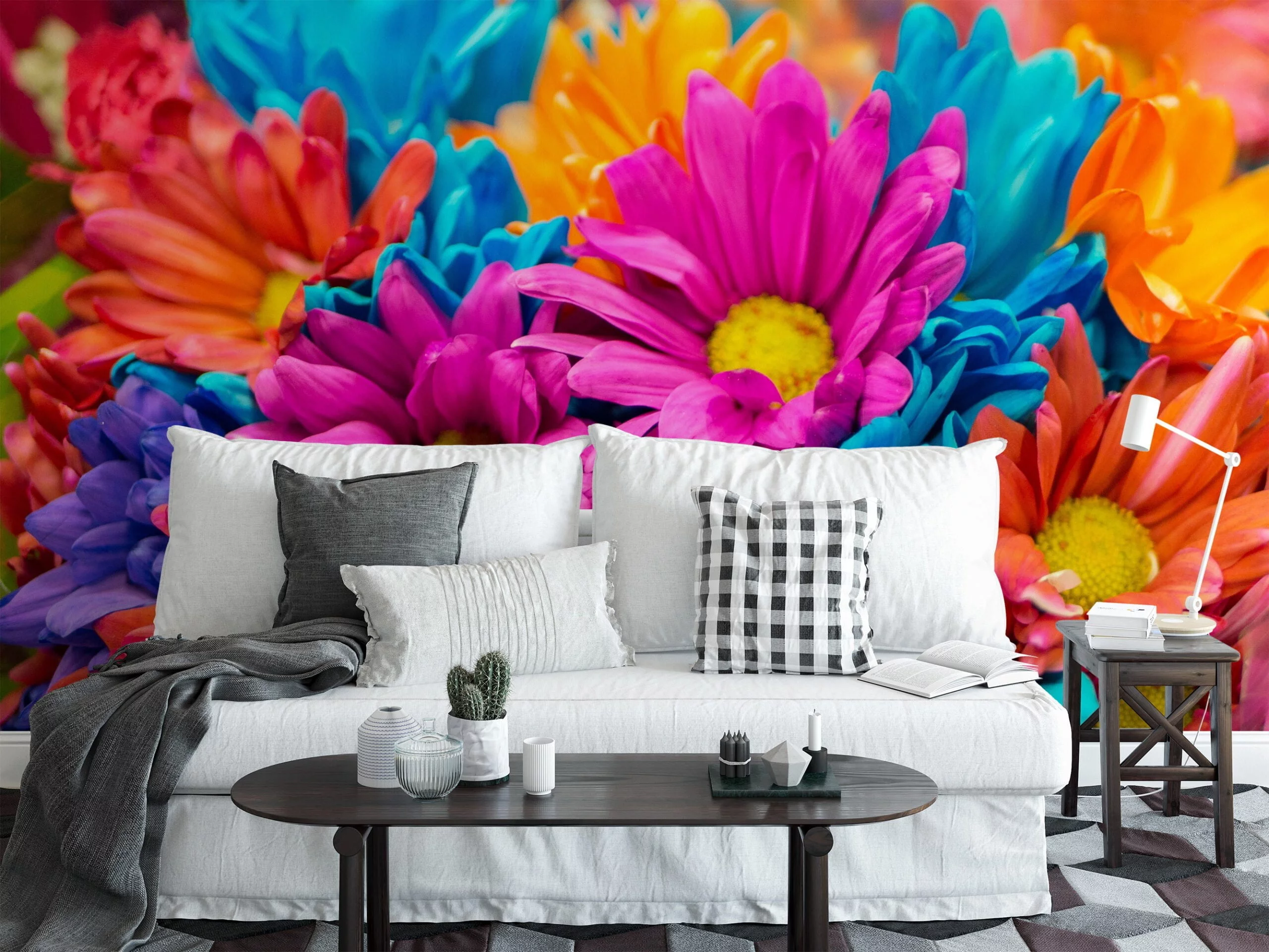 Nature-Inspired Spring Flowers Wallpaper, Peel and Stick Self Adhesive Removable Wall Mural, Colorful Floral Pattern for Modern Home Decor