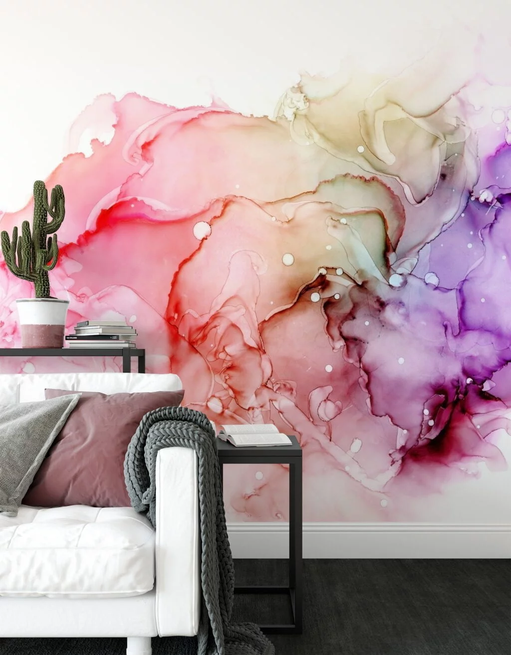Abstract Multicolored Ink Splash Wallpaper - High-Quality Peel & Stick Self-Adhesive Mural