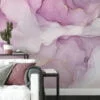 Marble Texture Wallpaper with Pink, Purple and Gold Veins - Self-Adhesive Peel & Stick Removable Wallpaper for Luxe Interiors