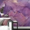 Pink and Purple Shades Marble Patterned Wallpaper - Removable Self-Adhesive Peel & Stick Wall Mural for Whimsical Home Decor