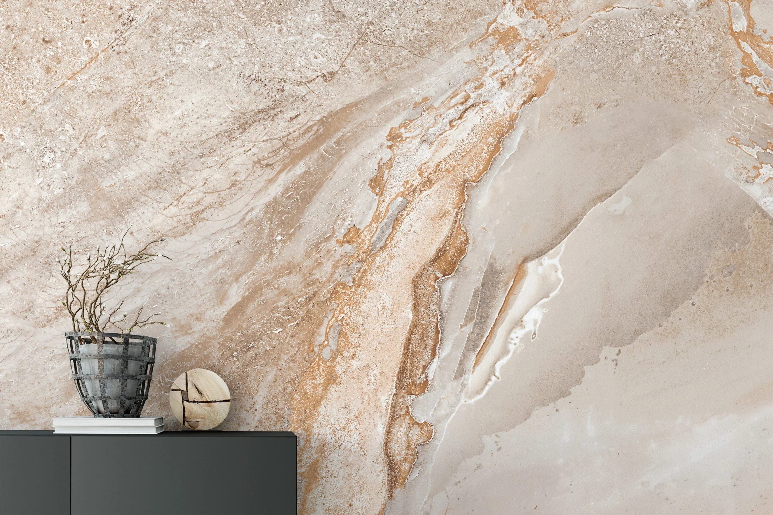 Nude Marble Stone Wall Mural - Self-Adhesive Peel & Stick Wallpaper for Natural Home Decor