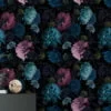 Turquoise and Pink Floral Peel and Stick Wallpaper, Self Adhesive Removable Wall Mural for Living Room, Bedroom, or Bathroom