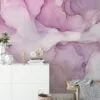 Marble Texture Wallpaper with Pink, Purple and Gold Veins - Self-Adhesive Peel & Stick Removable Wallpaper for Luxe Interiors