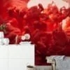 Crimson Ink in Water Wallpaper - Abstract Red Liquid Design for Bold Wall Decor