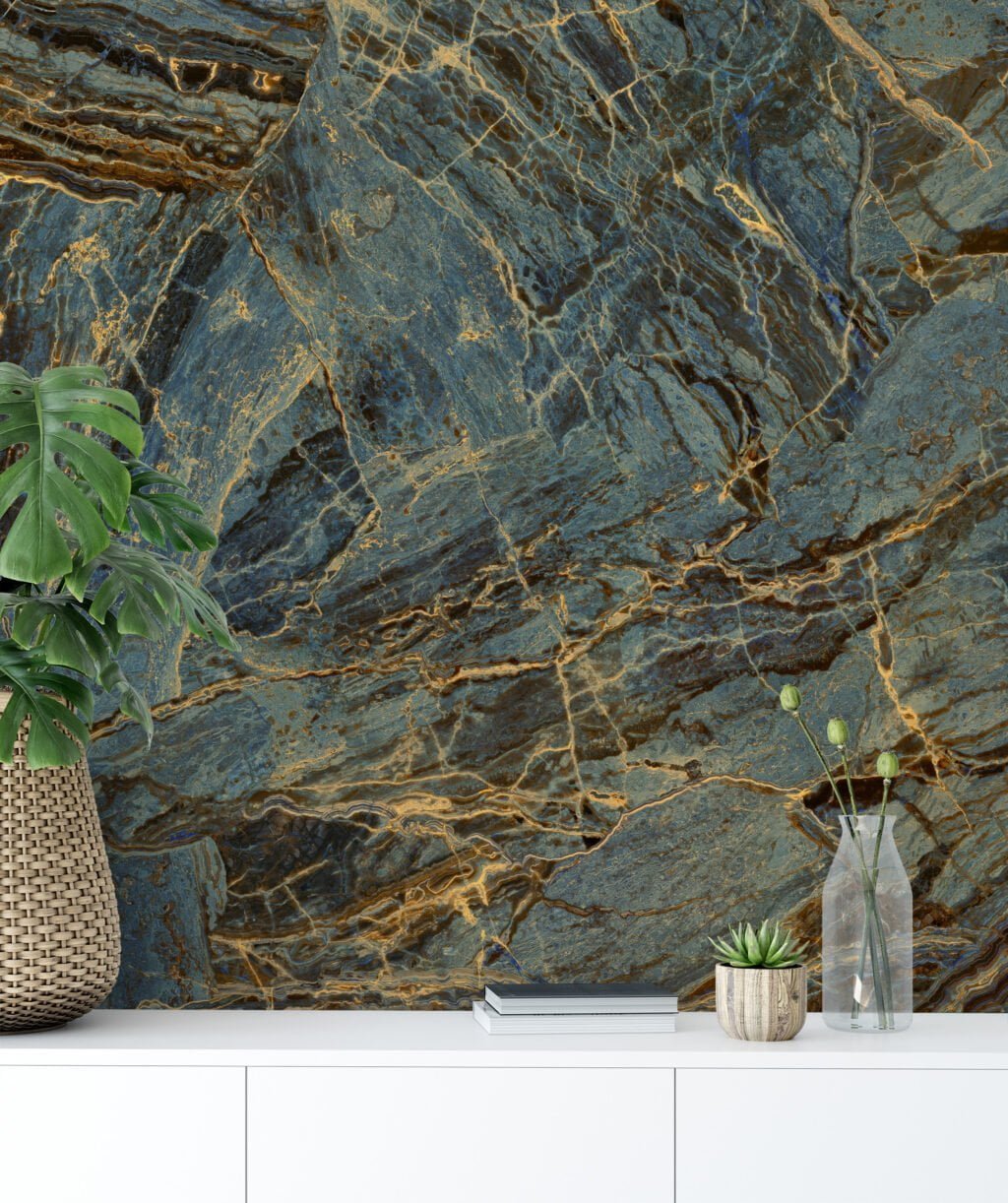 Rustic Charm with Earthy Tones Marble Texture Wallpaper, Wall Mural That Blends Natural Elements with Modern Design