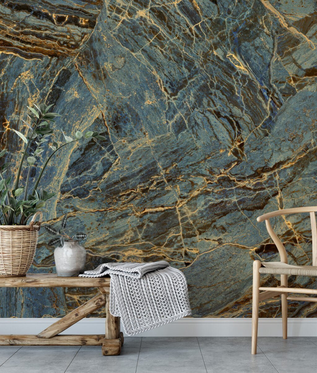 Rustic Charm with Earthy Tones Marble Texture Wallpaper, Wall Mural That Blends Natural Elements with Modern Design