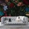 Classic Botanical Illustration Wallpaper with Vintage Flowers and Leaves