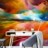 Self-Adhesive and Removable Colorful Sunset Mural Wallpaper - Perfect for a Quick Room Makeover