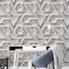Peel and Stick White Geometric Modules Wallpaper, Self-Adhesive Removable Wall Mural, Modern Wall Decoration for Living Rooms or Bedrooms