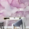 Marble Texture Wallpaper with Pink, Purple and Gold Veins - Self-Adhesive Peel & Stick Removable Wallpaper for Luxe Interiors