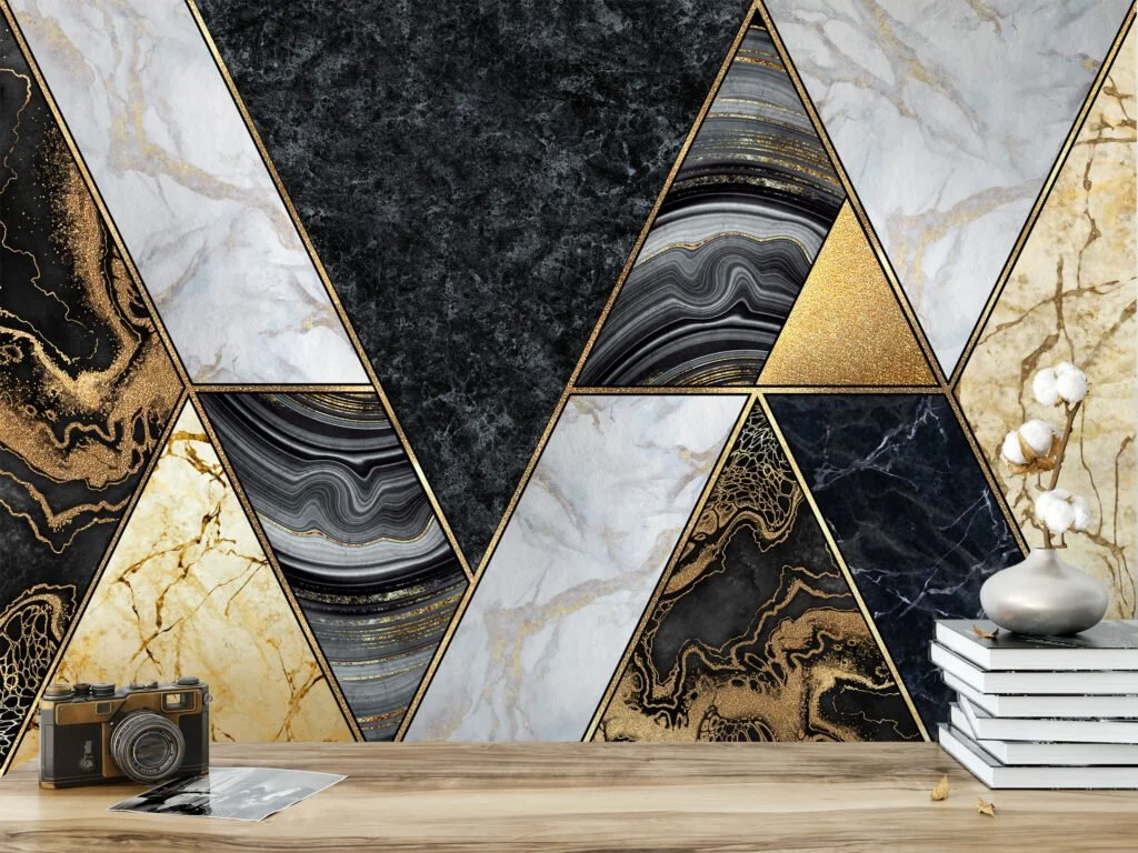 Modern Peel & Stick Black Gold Marble Pattern Wallpaper for a Chic and Stylish Home and Office Decor