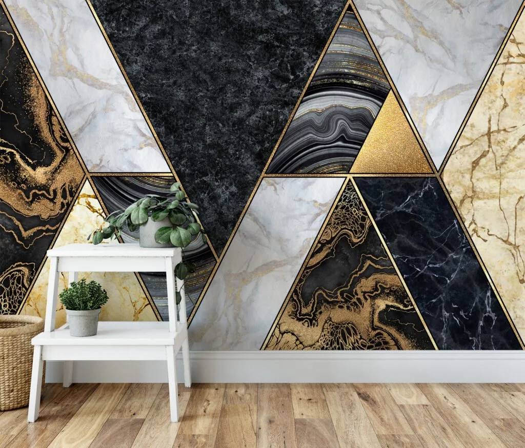 Modern Peel & Stick Black Gold Marble Pattern Wallpaper for a Chic and Stylish Home and Office Decor