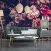 Mixed Flowers and Orchids Wallpaper, Tropical and Lively Peel and Stick Wall Mural, Self Adhesive Removable Wallpaper for a Refreshing Home Decor