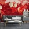 Crimson Ink in Water Wallpaper - Abstract Red Liquid Design for Bold Wall Decor
