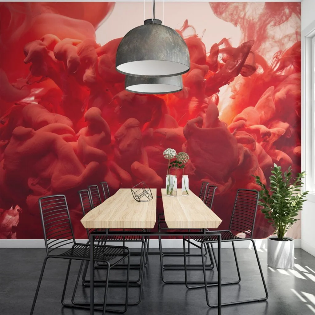Crimson Ink in Water Wallpaper - Abstract Red Liquid Design for Bold Wall Decor