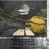 Black and Gold Marble Patterned Wallpaper - Removable Self-Adhesive Peel & Stick Wall Mural for Luxurious Home Decor