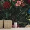 Classic Botanical Illustration Wallpaper with Vintage Flowers and Leaves