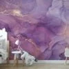 Pink and Purple Shades Marble Patterned Wallpaper - Removable Self-Adhesive Peel & Stick Wall Mural for Whimsical Home Decor